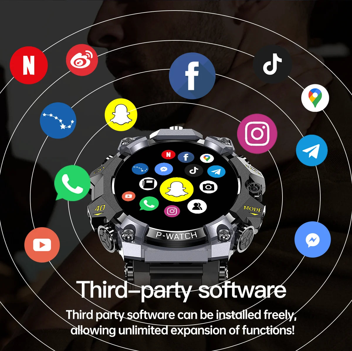 Install unlimited apps on Raezure Aetherion smartwatch with Android-compatible third-party software support