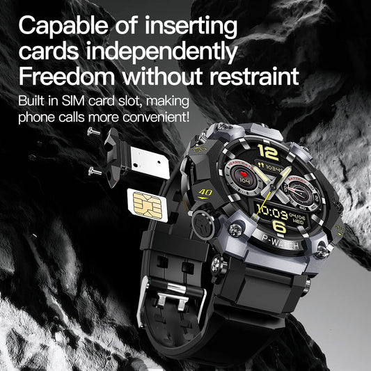SIM-enabled rugged smartwatch with call functionality, built-in slot, and independent mobile freedom –  Raezure Aetherion