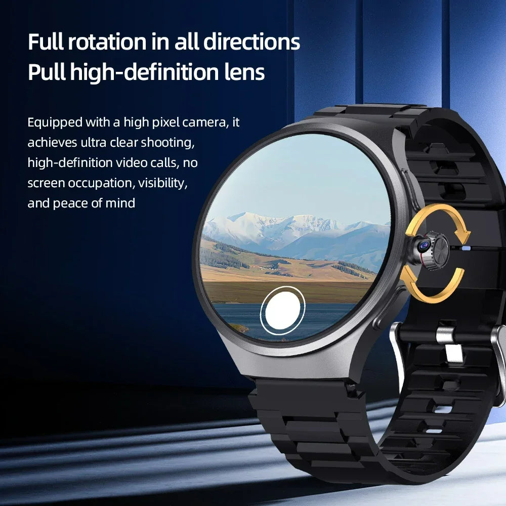 Raezure Echelon smartwatch with rotatable HD camera for seamless photography, high-res video, and face-to-face calls