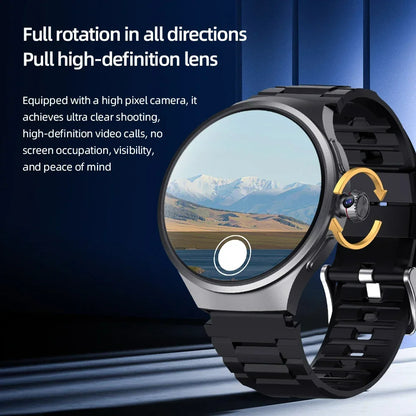 Raezure Echelon smartwatch with rotatable HD camera for seamless photography, high-res video, and face-to-face calls