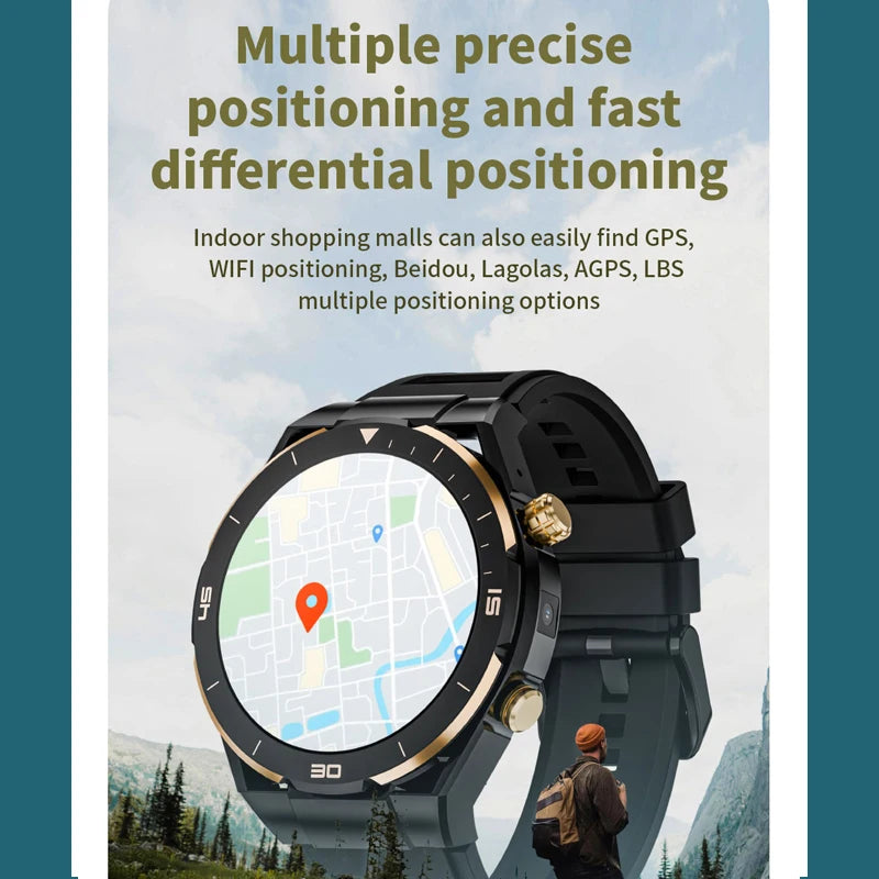 Black Raezure Vaughn Smartwatch with GPS, AGPS, LBS, and location tracking for travel