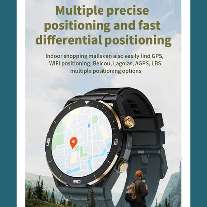 Black Raezure Vaughn Smartwatch with GPS, AGPS, LBS, and location tracking for travel